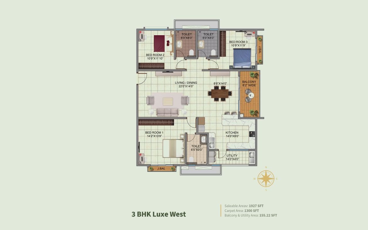 3 BHK Plan